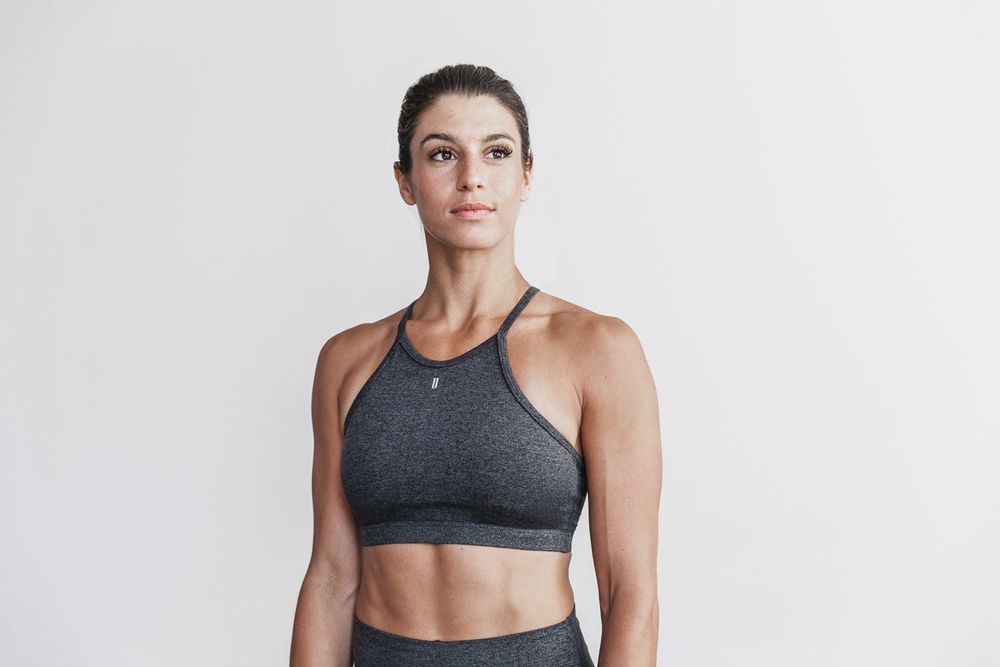 NOBULL Women's Halter Sports Bras - Hunter Heather Matte - Ireland (4280EOWID)